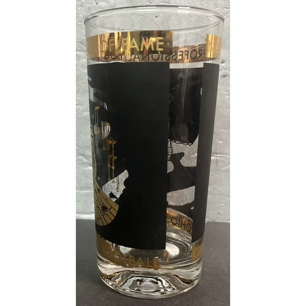 VINTAGE NFL Football HALL OF‎ FAME Canton Ohio DRINKING GLASS